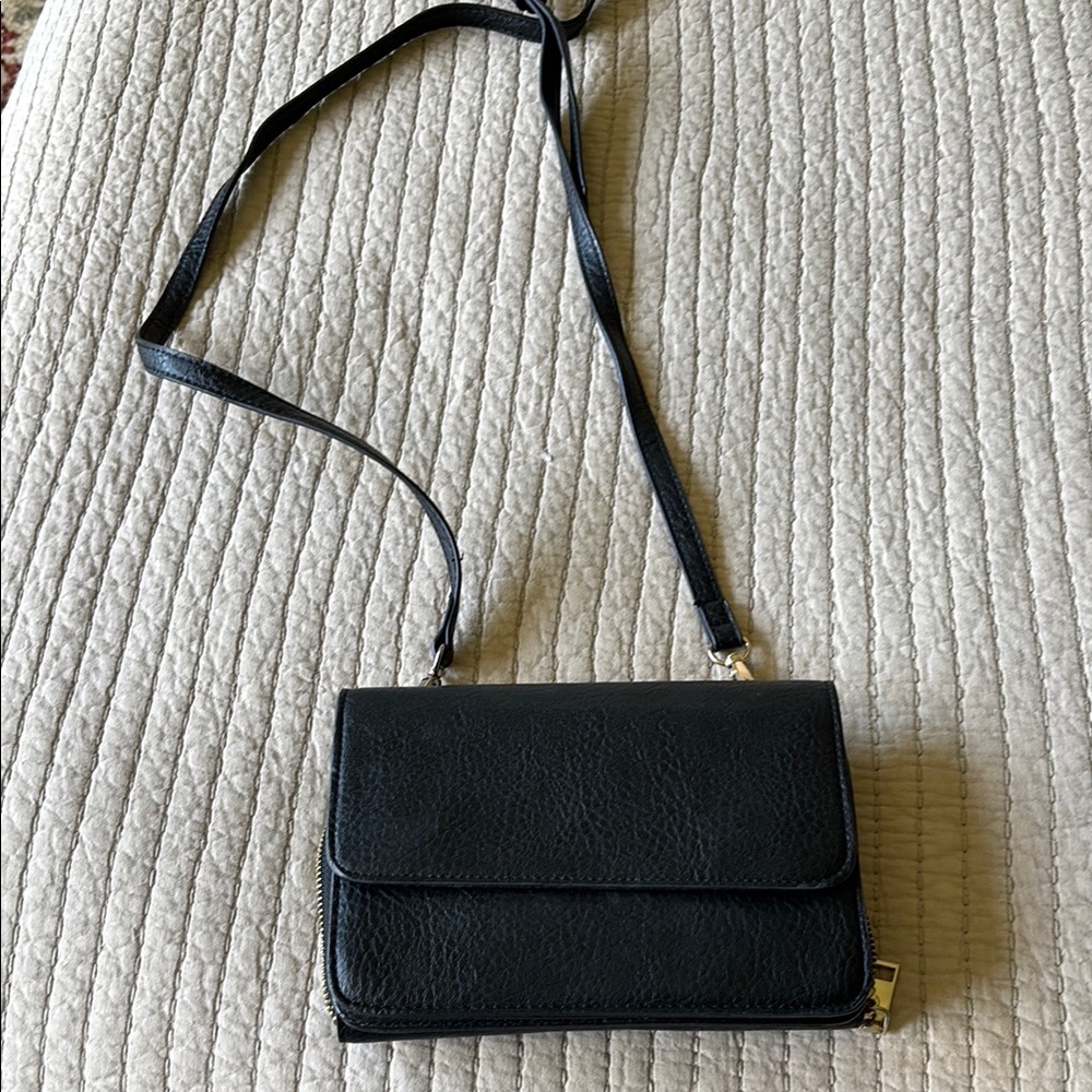 Madison West Black Crossbody Bag with Minimalist Design